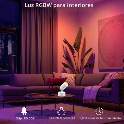 Vista 4 de Foco LED multiusos moderno para escritorio o montaje en pared, luz LED portátil con interruptor de encendido/apagado, bombilla GU10 cable blanco