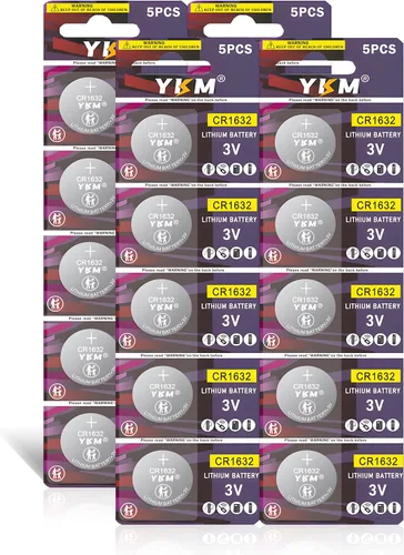 Vista 9 de YKM CR1632 - Baterías de monedas de litio de 3 V, paquete de 5 para relojes