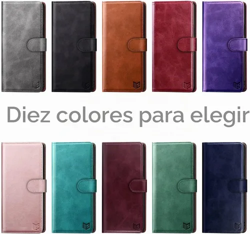 Vista 3 de SUANPOT Funda tipo cartera para Samsung Galaxy S23 5G con bloqueo RFID, soporte para tarjetas de crédito, cubierta protectora de cuero PU tipo libro