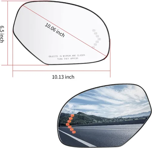 Vista 5 de Saihisday Espejo calefactable lateral izquierdo y derecho con señal de giro LED 2007-2014, repuesto para Cadillac Escaladeb Chevy Avalanche GMC