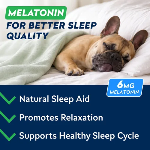 Vista 2 de STRELLALAB Melatonina para que los perros duerman 6 mg – Golosinas para dormir para perros – Pastillas para dormir para la ansiedad – Masticables