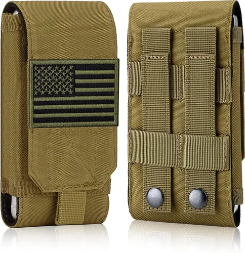 Vista 10 de Funda táctica Molle para teléfono, bolsa resistente con parche de bandera para iPhone 17 Pro Max/17 Pro/17/16 Pro Max/16 Plus/15 Pro Max/14 Pro
