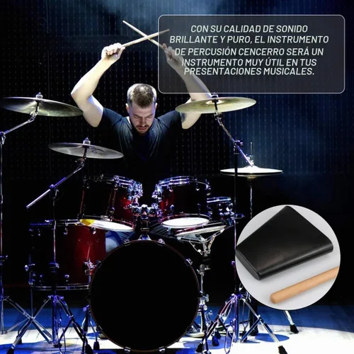 Vista 6 de Instrumento de percusión de 6 pulgadas CowBell Metal cencerro con mazo de madera fabricante de ruido musical kit de mano
