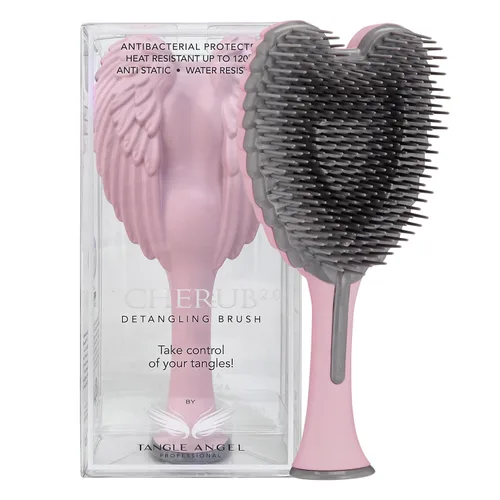 Vista 3 de Tangle Angel Cherub - Mini cepillo desenredante para niños, antiestático, suave, desenredante, para cabello húmedo, seco, rizado, grueso, liso u