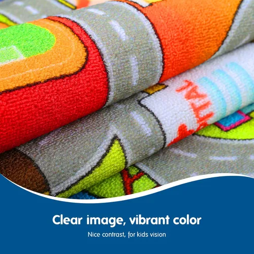 Vista 4 de Booooom Jackson Alfombra de juego para niños, 2'8" x 5' Non-Slip Washable City Road Play Mat with Gift Box – Ideal Birthday Gift for Toddlers