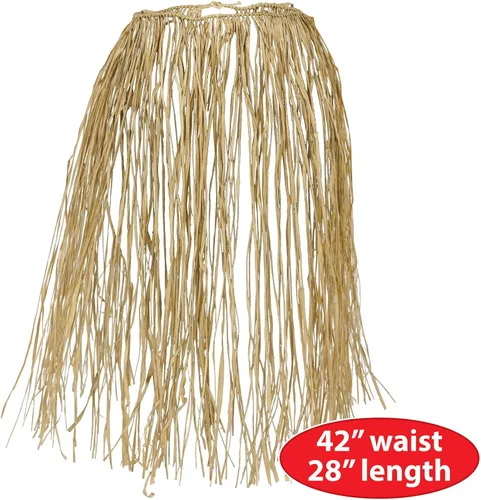 Vista 2 de Falda de rafia para hula, talla King, natural, accesorio de fiesta, 1 unidadpaquete
