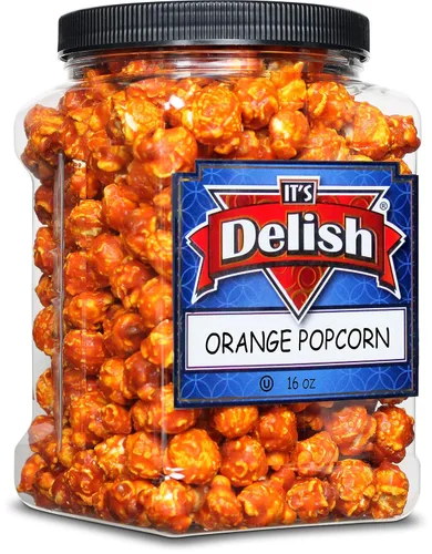 Vista 7 de Palomitas de maíz gourmet con sabor a plátano amarillo de It's Delish, envase jumbo de 16 oz Snack de pop corn aireado a granel - Temática frutal