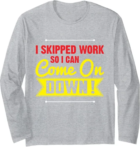 Vista 3 de Camiseta de manga larga con texto en inglés "I Skipped Work So I Can Come on Game Show, Negro, S