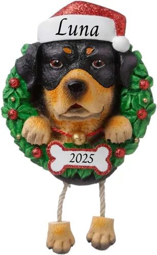 Vista 20 de Adornos personalizados para árbol de Navidad 2024 para mascotas – Razas de perros Beagle – Adorno personalizado de Feliz Navidad – Recuerdo