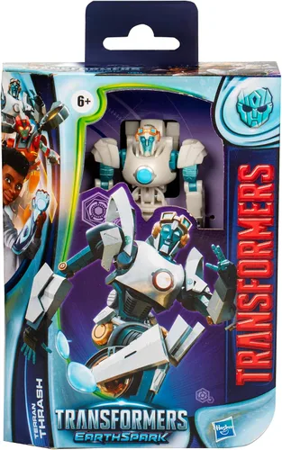 Vista 4 de Transformers EarthSpark Deluxe Class Terran Thrash - Figura de acción de robot de 5 pulgadas, se convierte en 22 pasos, juguetes interactivos