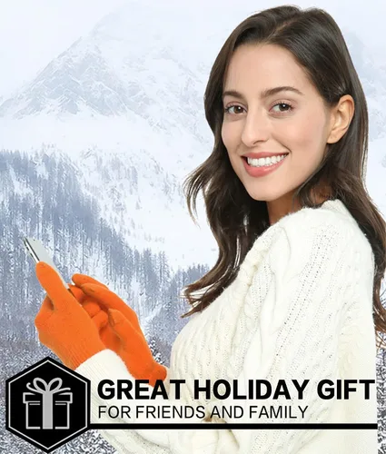 Vista 6 de FZ FANTASTIC ZONE Guantes mágicos de lana para mujer, con forro polar de punto cálido para mujer
