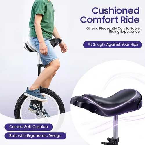 Vista 5 de CNCEST Monociclo de rueda de 16 pulgadas con llanta, marco de acero unisex y rueda de aleación, monociclo al aire libre, asiento ajustable