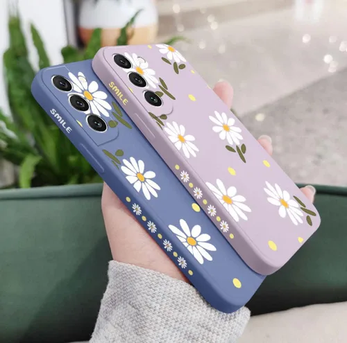 Vista 6 de Funda para Galaxy Note 10 Plus, diseño de margaritas, protección de lente de cámara, a prueba de golpes, TPU parachoques de silicona líquida, fundas