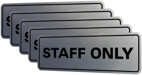 Vista 69 de All Quality Letrero estándar para pared o puerta Fácil instalación Señales de trabajo de oficina Seguridad mejorada – Negro – Pequeño