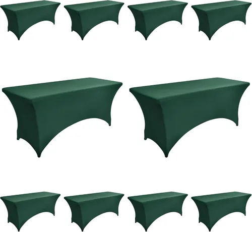 Vista 63 de Paquete de 2 Cubiertas de Mesa de Spandex de 4 pies para Mesas Plegables Rectangulares - Manteles Elásticos Ajustados Resistentes a las Arrugas