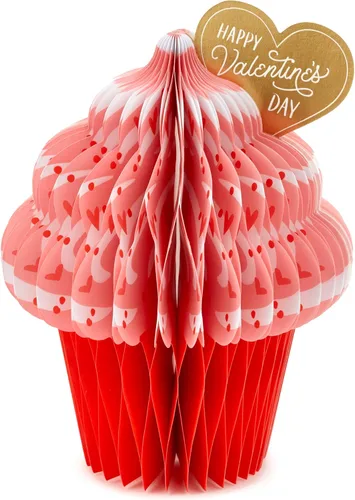 Vista 2 de Hallmark Paper Wonder - Tarjeta desplegable para el día de San Valentín (cupcake de panal de miel)