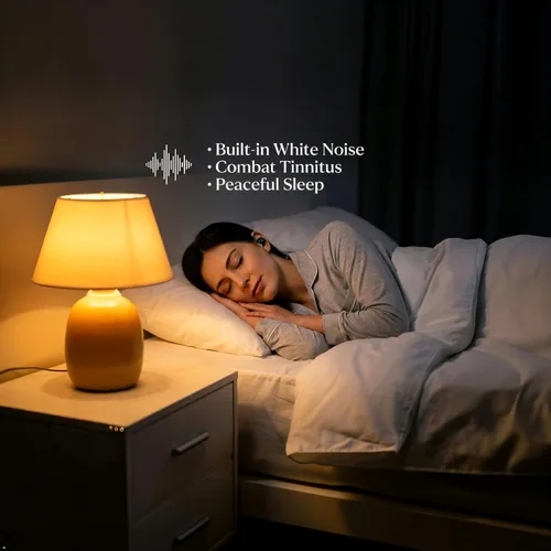 Vista 4 de Auriculares Bluetooth de perfil bajo con micrófono para dormir, trabajo, deportes, auriculares inalámbricos, graves estéreo, ruido blanco para Skin