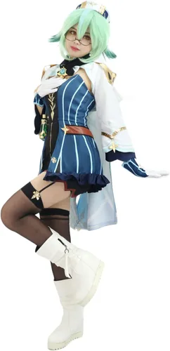 Vista 2 de DAZCOS Disfraz de Genshin de sacarosa para mujer para Halloween