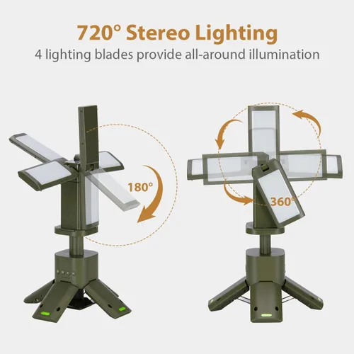 Vista 7 de IPARTS EXPERT Luces telescópicas para campamento recargables de 14000 mAh, luces magnéticas recargables para camping, linterna telescópica IPX5