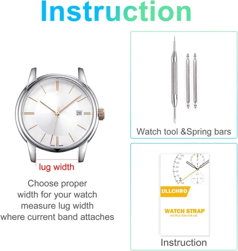 Vista 7 de Ullchro - Correa de silicona para reloj de pulsera, diseño con patrón de rayas, impermeable.