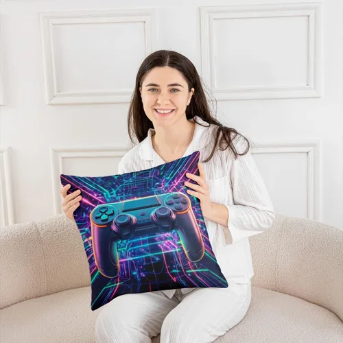 Vista 56 de Guitar Print Double Sides Print Pillow Covers 16"x16",Music Themed Bass Instruments Pillowcase Soft Square Cushion Cases,Rustic Music Score Note