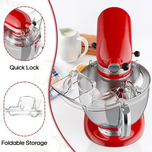 Vista 5 de Escudo de vertido para mezclador KitchenAid, protector contra salpicaduras para batidora de pie de ayuda de cocina, funciona con cuencos mezcladores