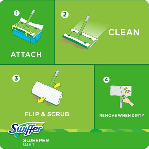Vista 2 de Swiffer Sweeper - Recambio de paño húmedo, color blanco, 64