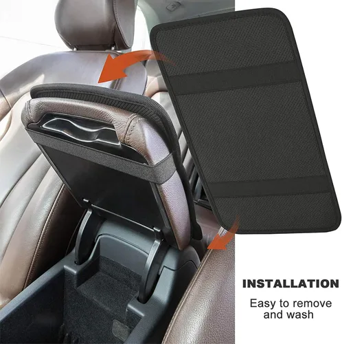 Vista 6 de Consola central de auto para calaveras de azúcar y rosas, Día de Muertos, Halloween, funda para reposabrazos de automóvil, cojín para reposabrazos