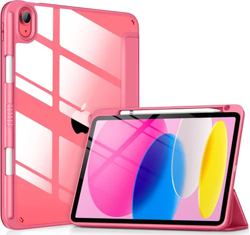 Vista 18 de DTTOCASE - Funda para iPad de 10.ª generación de 2022, 10.9”, reverso transparente y marco de poliuretano termoplástico antigolpes