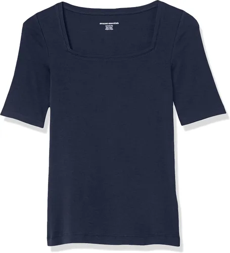 Vista 3 de Tienda Essentials - Camiseta de manga corta y cuello cuadrado para mujer