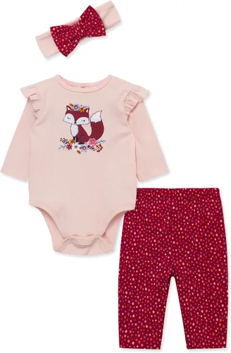 Vista 13 de Little Me Conjunto de 3 piezas para bebé, 100% algodón, body con diadema y pantalón a juego, de 3 meses a 24 meses