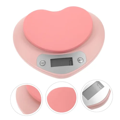 Vista 6 de Plastic Pink Electronic Kitchen Scale 1g 5kg for Baking