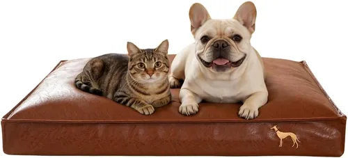 Vista 17 de SOMAHE Cama ortopédica para perro, piel sintética impermeable, funda extraíble lavable, antideslizante, resistente a las masticaciones, plumón