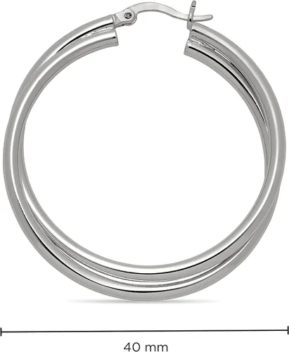 Vista 9 de Milla Crossover Twisted Hoop Earrings for Women – Hypoallergenic Silver or Gold Statement Hoops – Lightweight & Easy to Wear