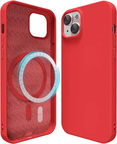 Vista 101 de oakxco Funda de silicona para iPhone 12 Pro Max, magnética, compatible con carga inalámbrica Magsafe, cubierta protectora de goma suave y delgada