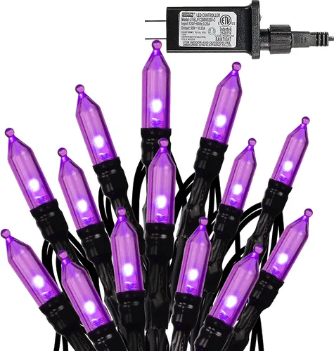 Vista 8 de Dazzle Bright 200 mini luces LED de Navidad, 65 pies, conectables, impermeables, 8 modos de luces de hadas para interiores y exteriores, patio