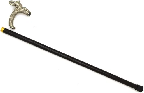 Vista 9 de Snake Eye Tactical Mango de peltre para bastón de caminar de 34.5 pulgadas con pequeño almacenamiento sin hoja