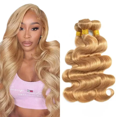 Vista 88 de 300g 1B27 Human Hair Bundles Honey Blonde Bundles Human Hair 10A Brazilian Virgin Remy Hair Extensions 8 10 12 Inch