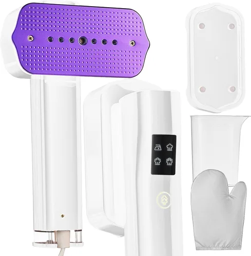 Vista 10 de Vaporizador de ropa de viaje y mini plancha de vapor, vaporizador de ropa de mano de 1200 W, 4 modos, calentamiento rápido de 20 segundos, removedor