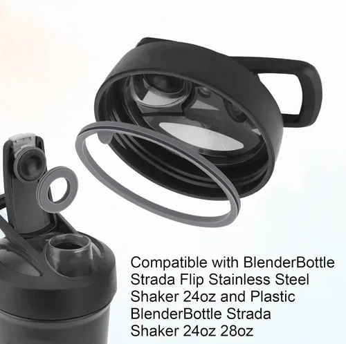 Vista 4 de 8 piezas de repuesto de junta de tapa para botella de licuadora, Strada Flip Shaker Cup Water Bottle Parts Accesorios, anillo de sello de silicona