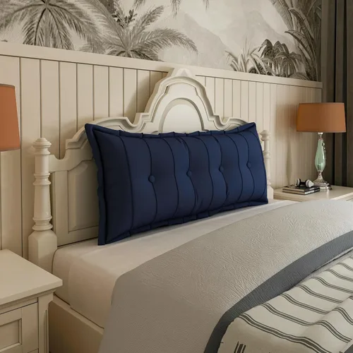 Vista 28 de Johnear Almohada de cabecera negra de felpa para lectura, almohada de apoyo para la espalda, almohada para cama sentada, sofá cama para adultos