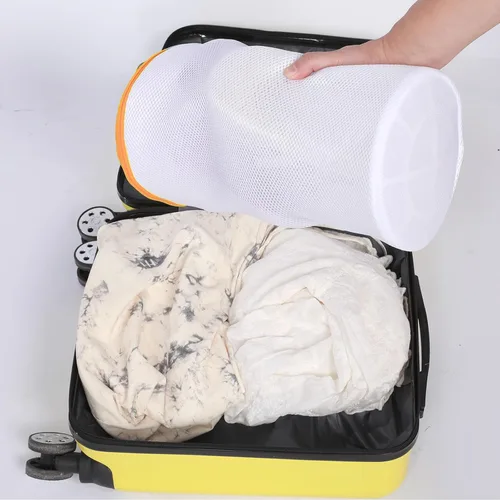 Vista 7 de Bolsa para lavadora de zapatos, bolsa de zapatos para lavadora y secadora, malla blanca Sandwish, 2 L (8 x 15 pulgadas)