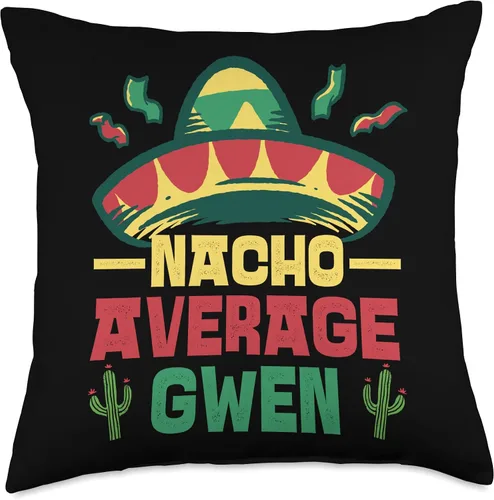 Vista 5 de Not Your Ordinary Name. Nacho Promedio Gwen - Almohada de 16 x 16 pulgadas, multicolor
