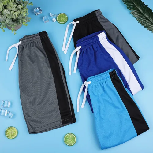 Vista 5 de Resinta 4 Pack Boys' Athletic Running Shorts Quick-Dry Sports Shorts Active Mesh Shorts for Workout Training Gym
