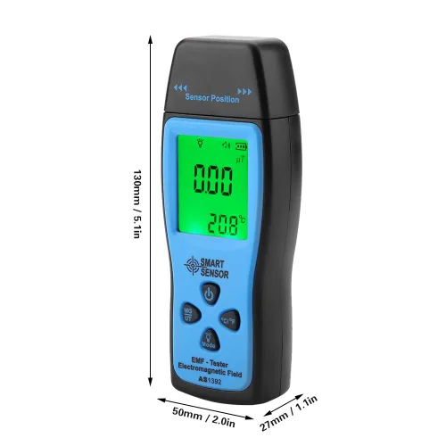 Vista 5 de Medidor EMF, Fydun AS1392 Mini pantalla LCD Detector de radiación electromagnética de mano