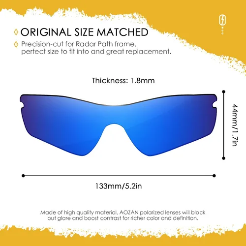 Vista 2 de Lentes de repuesto ANSI Z87.1 para gafas de sol Oakley Radar Path