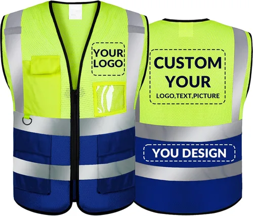Vista 44 de BeautyWill Chaleco de seguridad personalizado con logotipo Clase 2 Chaleco reflectante de alta visibilidad Chaleco de trabajo protector