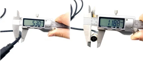 Vista 6 de Cable Conector Macho M12 de 5 Pines, Cable Eléctrico de Enchufe Recto de Aviación Código A de PVC Industrial Moldeado No Blindado 1M AWG22