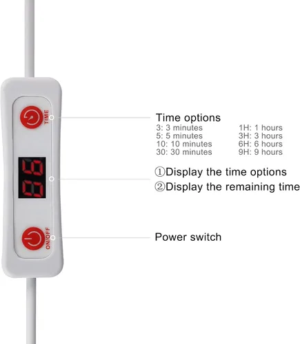 Vista 6 de Lámpara de terapia de luz roja con temporizador, 660nm LED - M7666