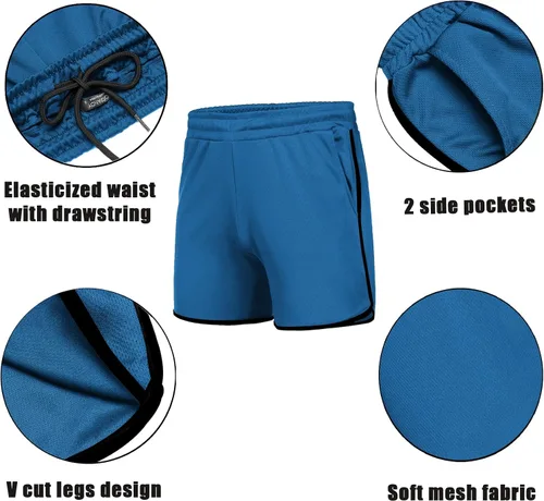 Vista 5 de COOFANDY Paquete de 1 a 2 pantalones cortos de entrenamiento para hombre, ligeros, para fisicoculturismo, correr, pantalones cortos deportivos